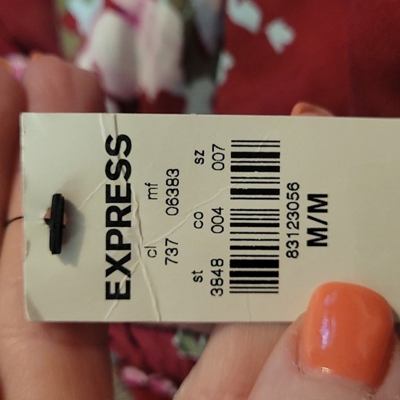 Express new with tags high low floral lace skirt sz medium burgandy WSK7 - Picture 5 of 8